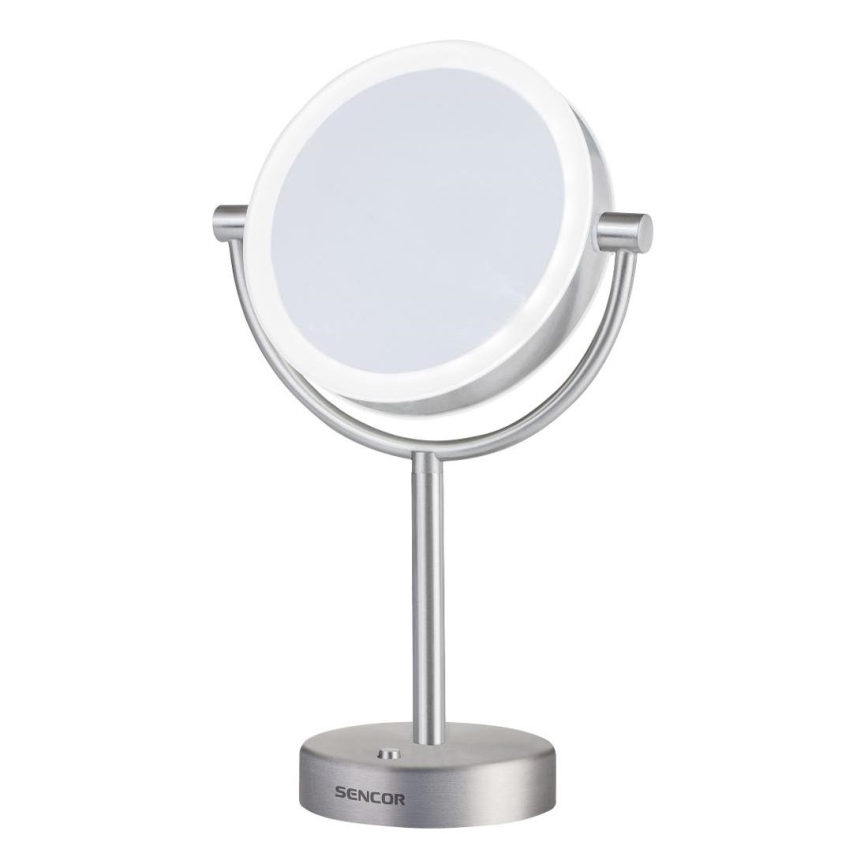 Sencor - Kosmetikspiegel mit LED-Hintergrundbeleuchtung LED/5W/230V Edelstahl