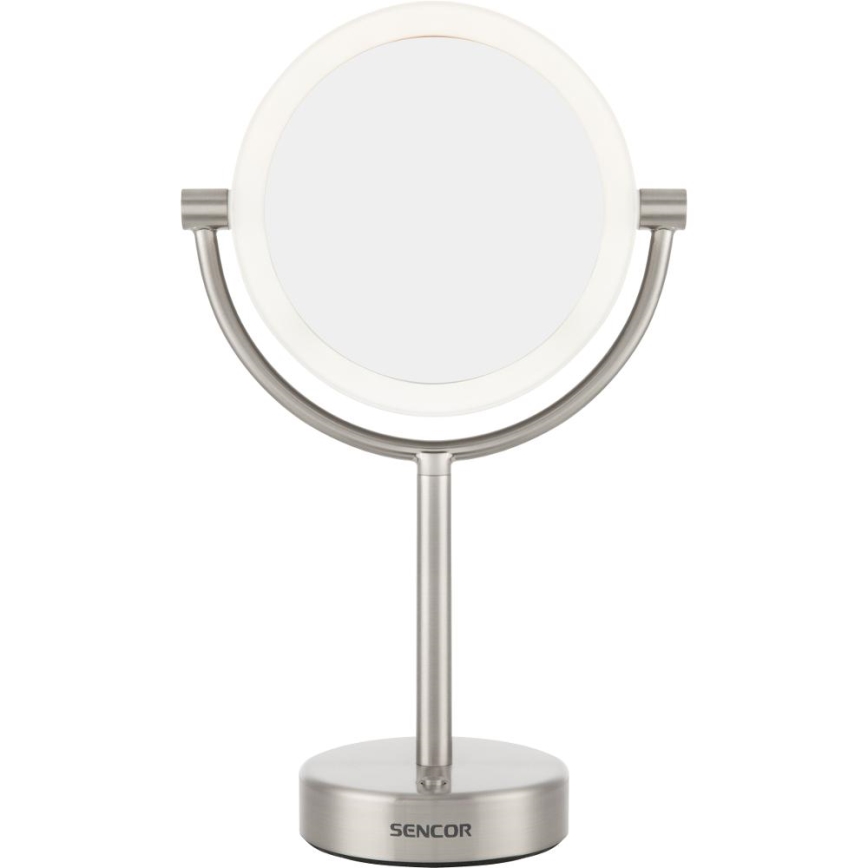 Sencor - Kosmetikspiegel mit LED-Hintergrundbeleuchtung LED/5W/230V Edelstahl