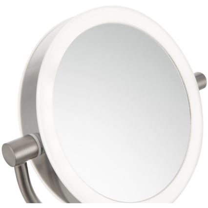 Sencor - Kosmetikspiegel mit LED-Hintergrundbeleuchtung LED/5W/230V Edelstahl