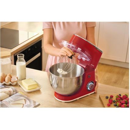 Sencor - Küchenmaschine mit Edelstahlschüssel 1300 W/230 V rot