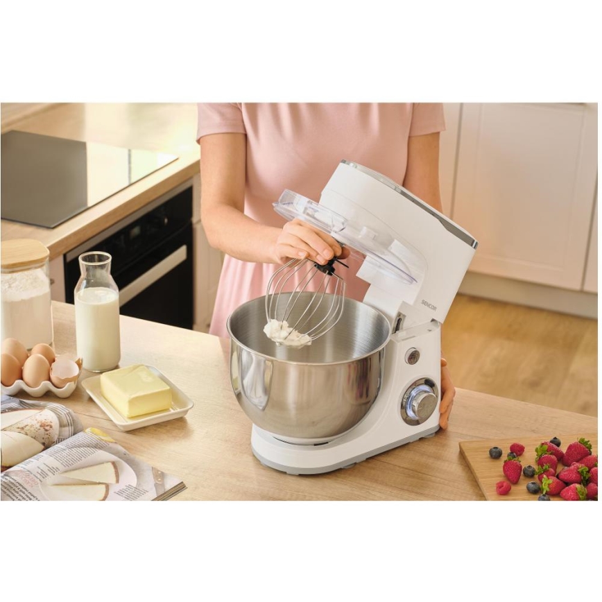 Sencor - Küchenmaschine mit Edelstahlschüssel 1300W/230V weiß