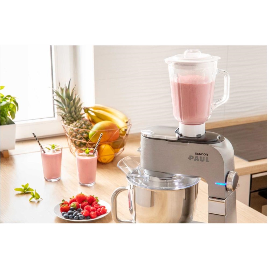 Sencor - Küchenmaschine mit Edelstahlschüssel 1700W/230V mattchrom