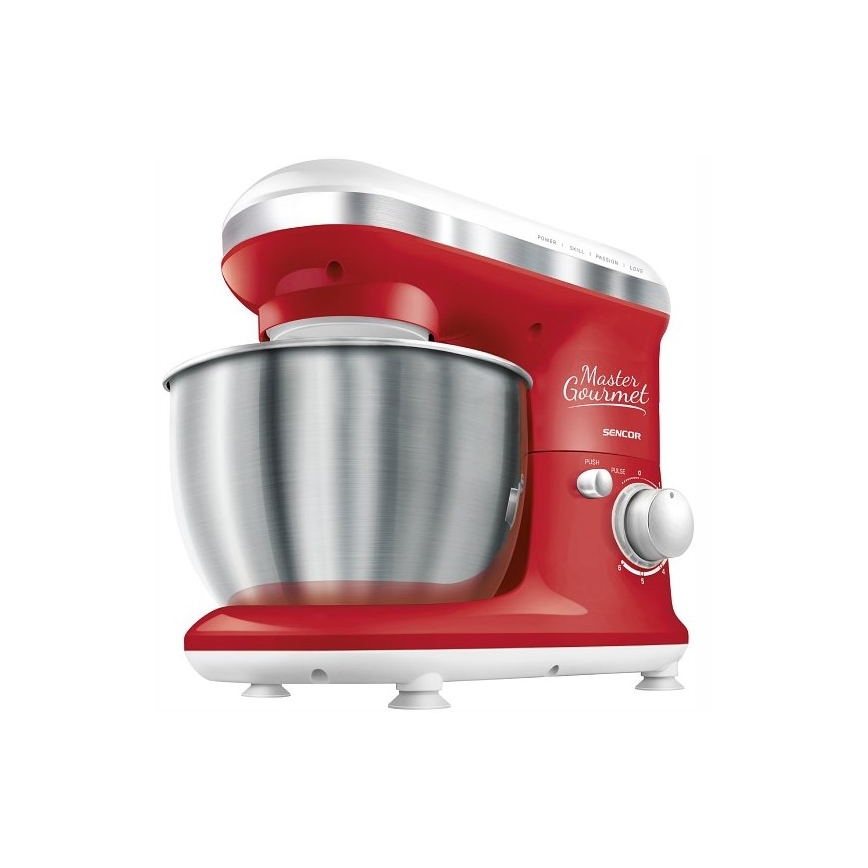 Sencor – Küchenroboter mit Edelstahlschüssel 600W/230V rot
