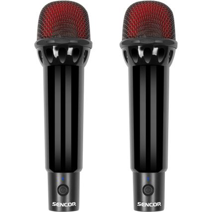 Sencor - LED-Lautsprecher mit kabellosen Mikrofonen 4000 mAh + 2x 1200 mAh