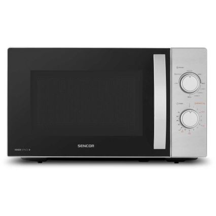 Sencor - Mikrowelle mit Grillfunktion 700W/1000W/230V 20 l mattes Chrom