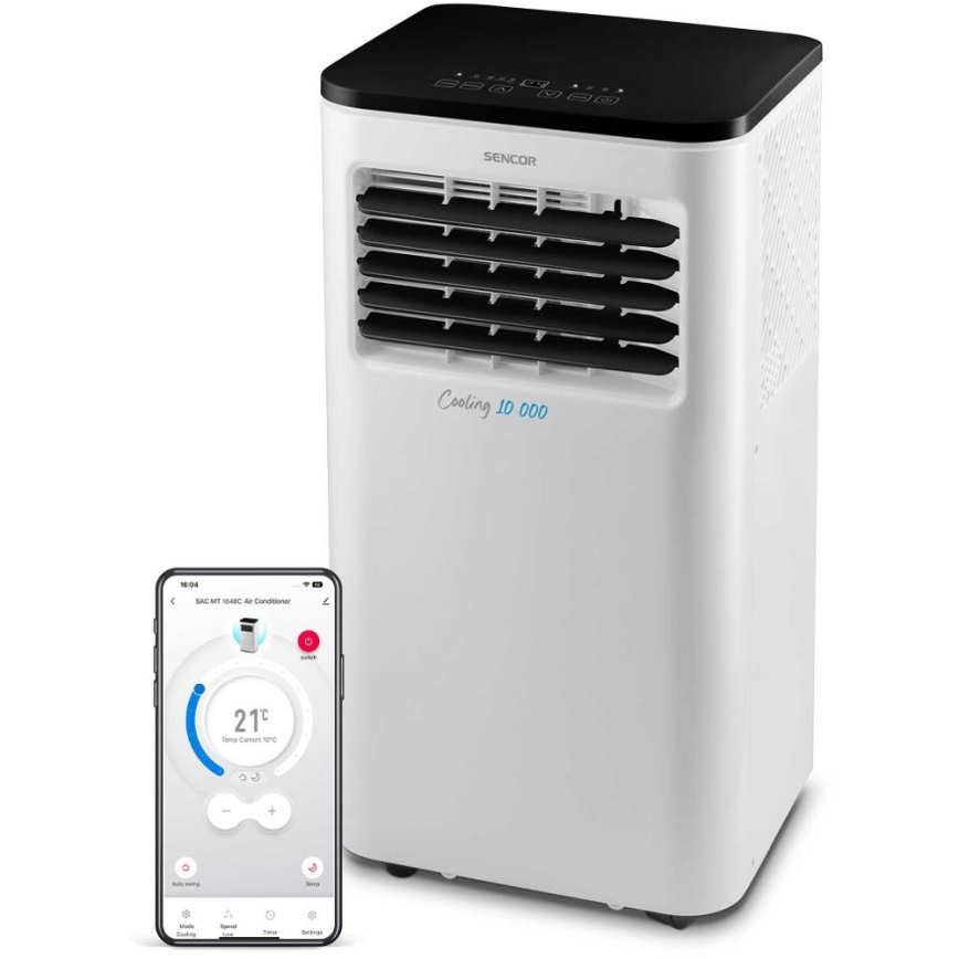 Sencor - Mobiles Smart-Klimagerät 3in1 mit komplettem Zubehör 1050W/230V 10000 BTU Wi-Fi + Fernbedienung