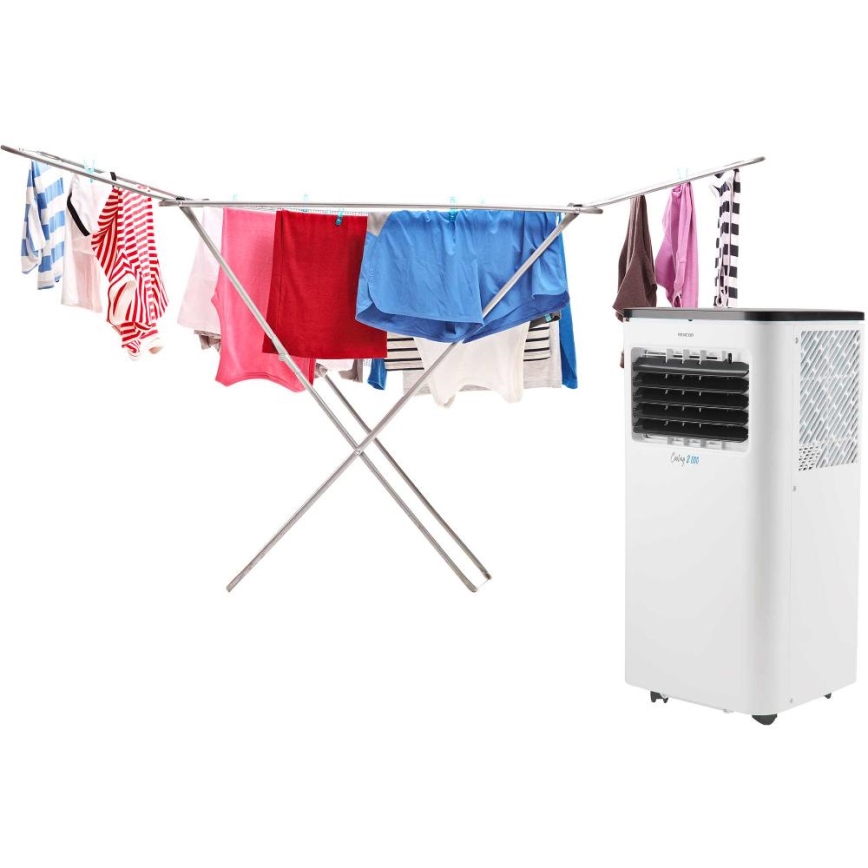 Sencor - Mobiles Smart-Klimagerät 3in1 mit komplettem Zubehör 805W/230V 8000 BTU Wi-Fi + Fernbedienung