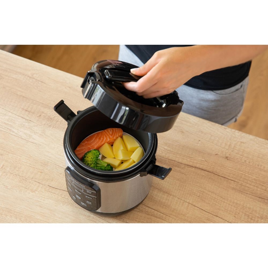 Sencor - Multifunktionaler Reiskocher 350W/230V 0,6 l Edelstahl/Schwarz