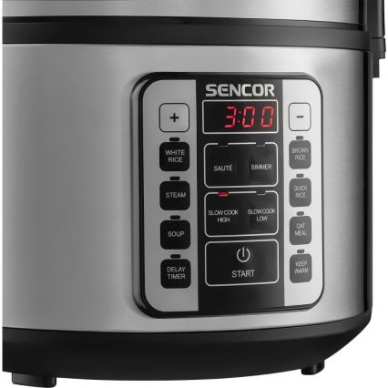 Sencor - Multifunktionaler Reiskocher 700 W/230 V 1,5 l Edelstahl/schwarz