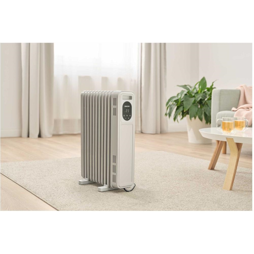 Sencor - Ölradiator mit 11 Rippen 1000/2300W/230V weiß + Fernbedienung