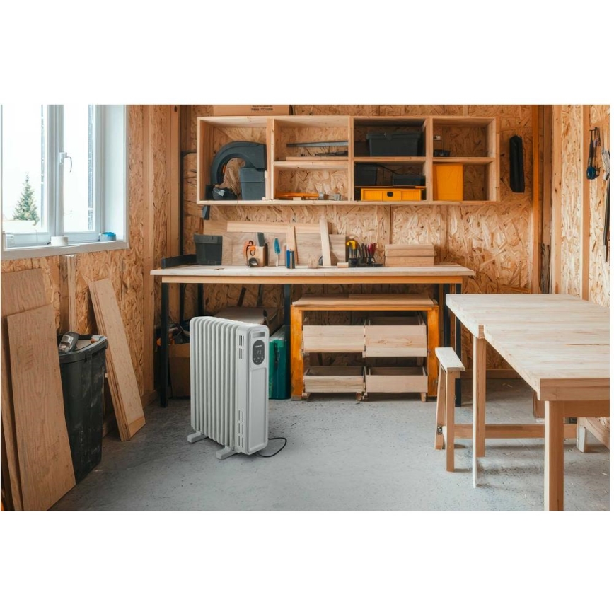 Sencor - Ölradiator mit 11 Rippen 1000/2300W/230V weiß + Fernbedienung