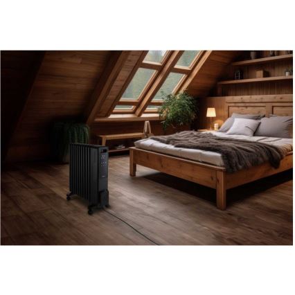 Sencor - Ölradiator mit 11 Rippen 1000/1200/2400W/230V Wi-Fi schwarz