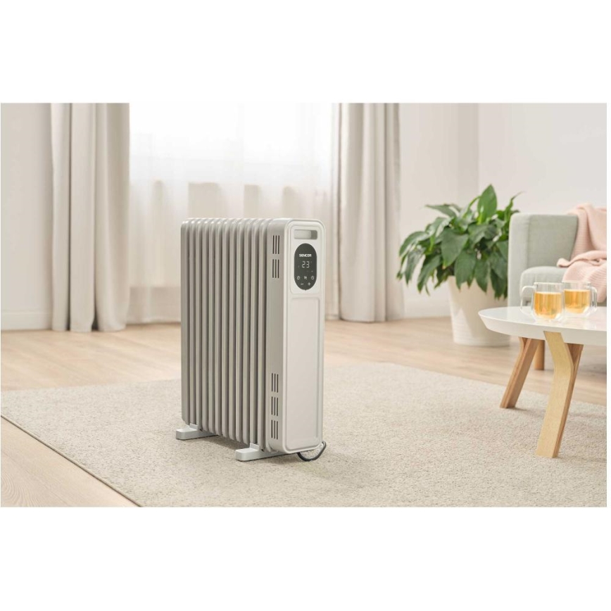 Sencor - Ölradiator mit 13 Rippen, 1.000–2.500 W / 230 V, weiß, inkl. Fernbedienung