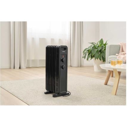 Sencor - Ölradiator mit 7 Rippen, 600/900/1500 W, 230 V, schwarz