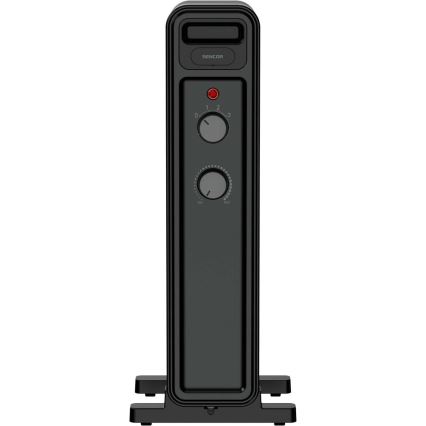 Sencor - Ölradiator mit 7 Rippen, 600/900/1500 W, 230 V, schwarz