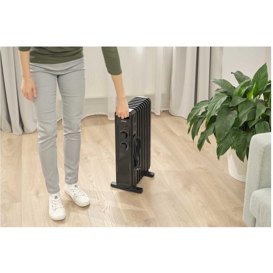 Sencor - Ölradiator mit 9 Rippen 800/1200/2000W/230V schwarz