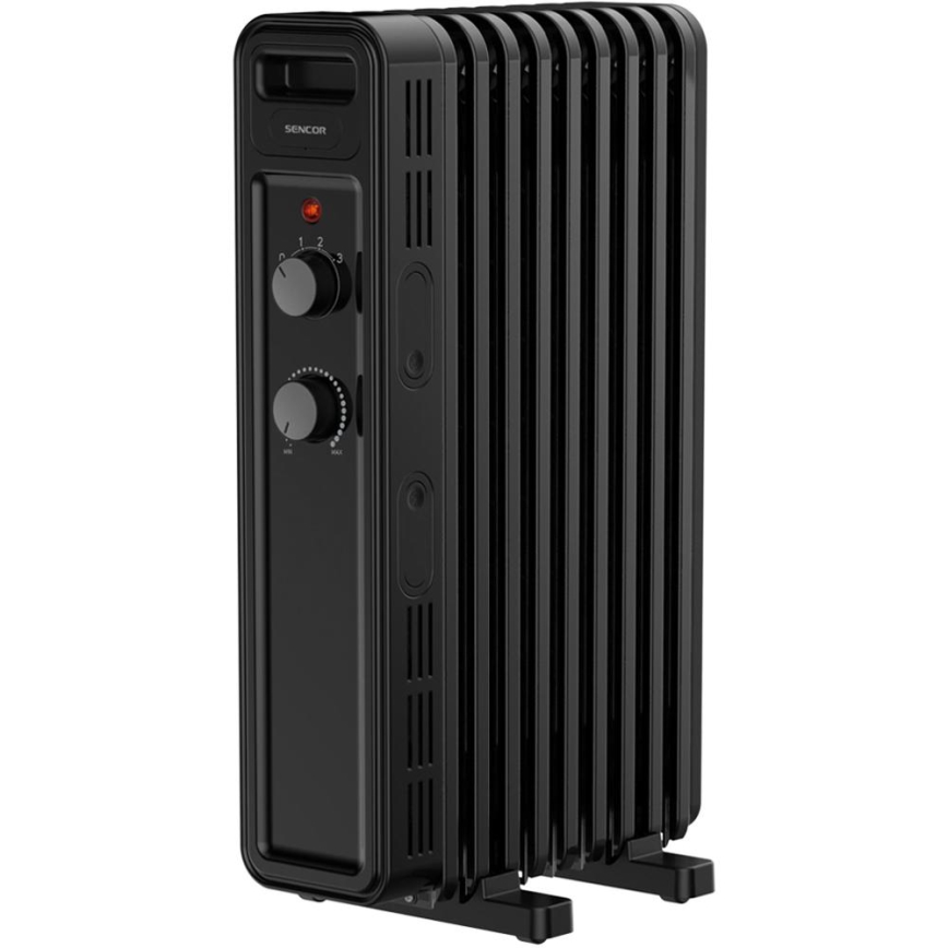 Sencor - Ölradiator mit 9 Rippen 800/1200/2000W/230V schwarz
