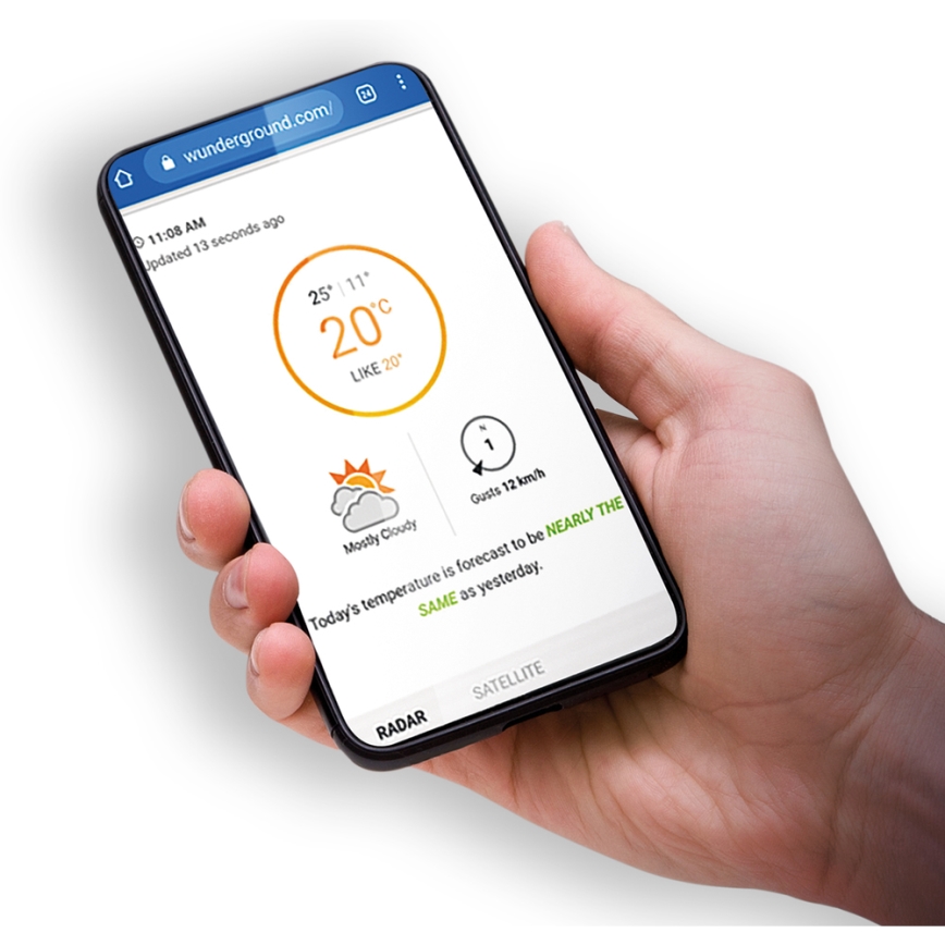 Sencor - Professionelle Wetterstation mit farbigem LCD-Display 5V/1xCR2032 + 3xAA Wi-Fi