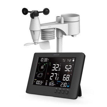 Sencor - Professionelle Wetterstation mit Farb-LCD-Display und Wecker 5V/1xCR2032 + 3xAA Wi-Fi