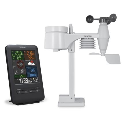 Sencor - Professionelle Wetterstation mit Farbdisplay und Alarmfunktion 1xCR2032