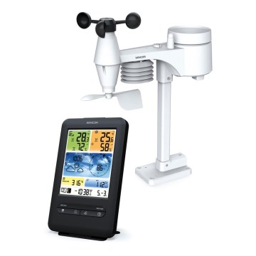 Sencor - Professionelle Wetterstation mit farbigem LCD-Display 1xCR2032 + 3xAA Wi-Fi
