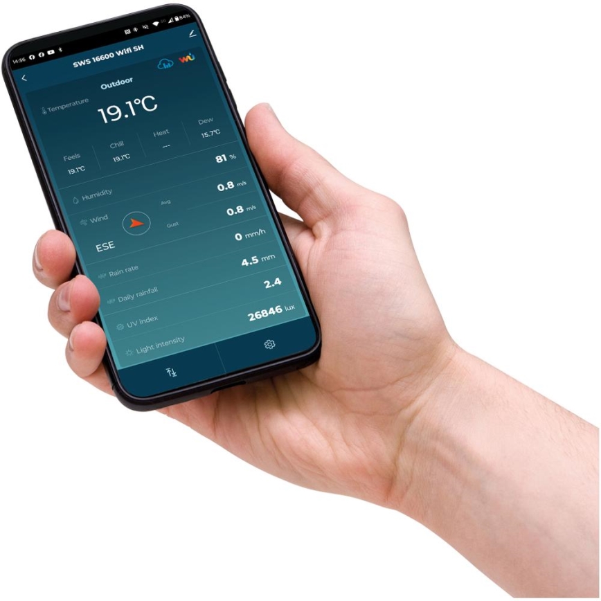 Sencor - Professionelle Wetterstation mit farbigem LCD-Display 5V 1xCR2032 + 3xAA + 2xAA Wi-Fi Tuya