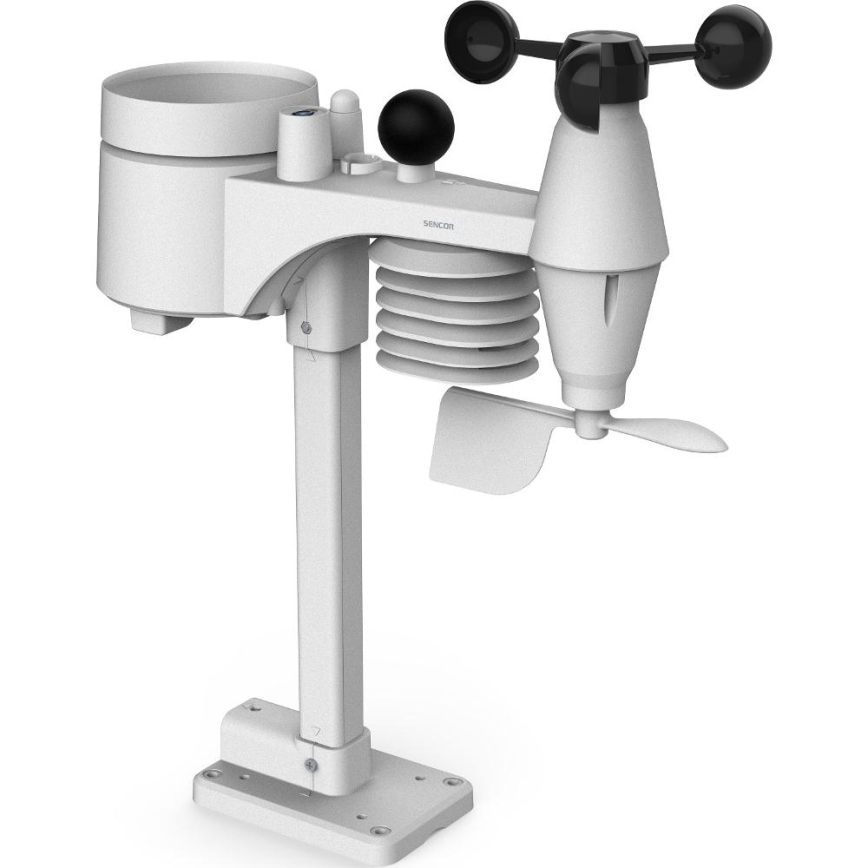 Sencor - Professionelle Wetterstation mit farbigem LCD-Display und Alarmfunktion 5V/1xCR2032 + 3xAA