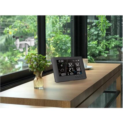 Sencor - Professionelle Wetterstation mit Farb-LCD-Display und Wecker 5V/1xCR2032 + 3xAA Wi-Fi