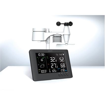 Sencor - Professionelle Wetterstation mit Farb-LCD-Display und Wecker 5V/1xCR2032 + 3xAA Wi-Fi