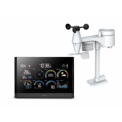 Sencor - Professionelle Wetterstation mit farbigem LCD-Display und Wecker 5V/3xAAA + 3xAA