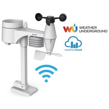 Sencor - Professionelle Wetterstation mit LCD-Farbdisplay 1xCR2032 Wi-Fi