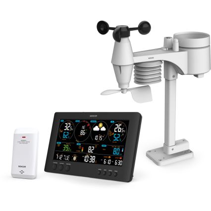 Sencor - Professionelle Wetterstation mit LCD-Farbdisplay 1xCR2032 Wi-Fi