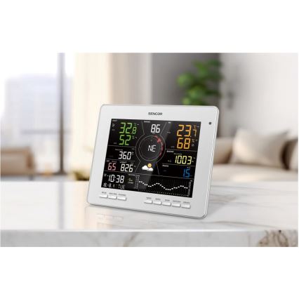 Sencor - Profi-Wetterstation mit Farb-LCD-Anzeige 1xCR2032 Wi-Fi Tuya
