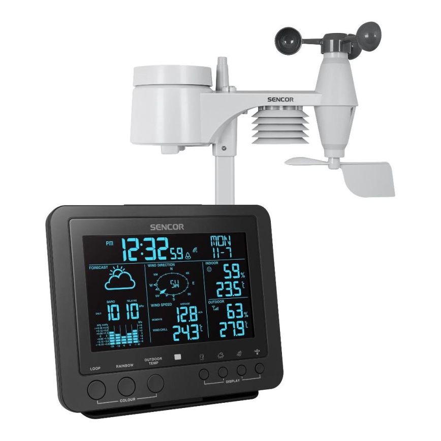 Sencor - Profi-Wetterstation mit farbiger LCD-Anzeige 1xCR2032