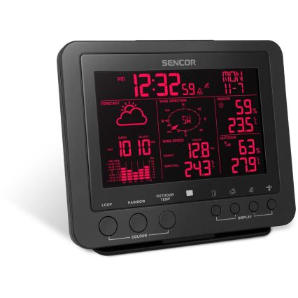 Sencor - Profi-Wetterstation mit farbiger LCD-Anzeige 1xCR2032