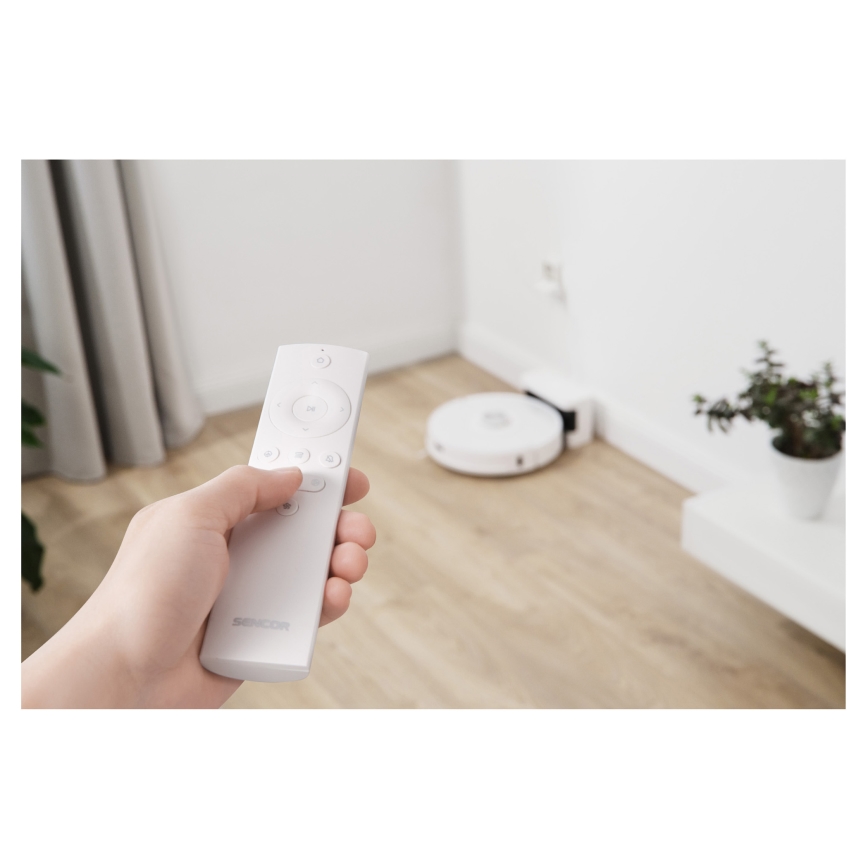 Sencor - Saugroboter 2-in-1 mit Wischfunktion, 50 W / 5000 mAh, Wi‑Fi, weiß, inkl. Fernbedienung