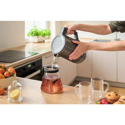 Sencor - Schnellkochender Wasserkocher mit Temperaturregelung 1,7 l 1800W/230V Edelstahl