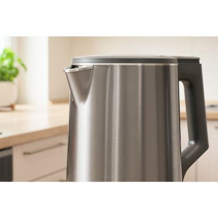 Sencor - Schnellkochender Wasserkocher mit Temperaturregelung 1,7 l 1800W/230V Edelstahl