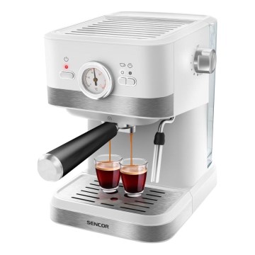Sencor - Siebträgermaschine Espresso 1050W/230V Weiß/Mattchrom