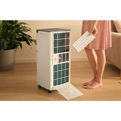 Sencor - Smart mobile Klimaanlage 3-in-1 inklusive vollständigem Zubehör 815 W/230 V 8000 BTU Wi-Fi weiß + Fernbedienung