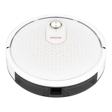 Sencor - Smart-Staubsaugerroboter  mit Wischmopp 2in1 28W/2600 mAh Wi-Fi weiß + Fernbedienung