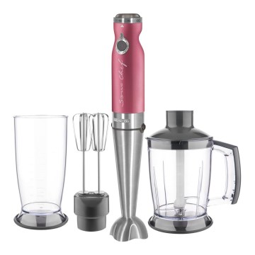 Sencor – Stabmixer 4in1 1200W/230V Edelstahl/Pink