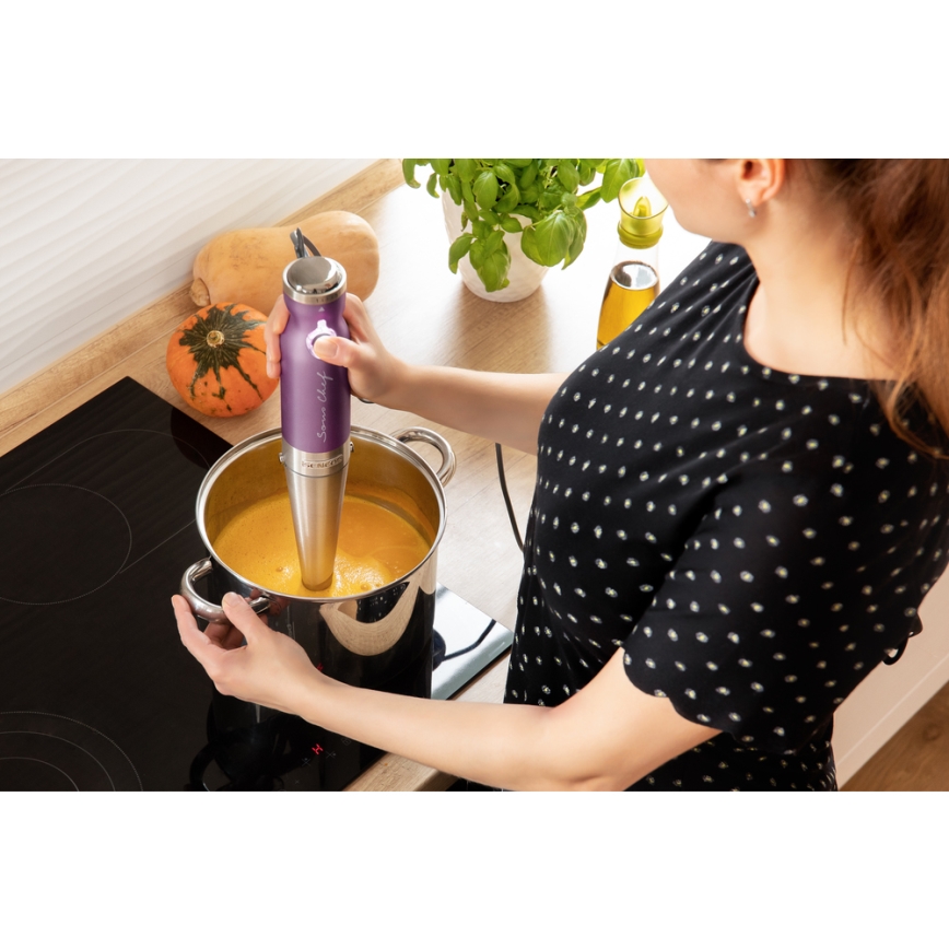 Sencor – Stabmixer 4in1 1200W/230V Edelstahl/Violett