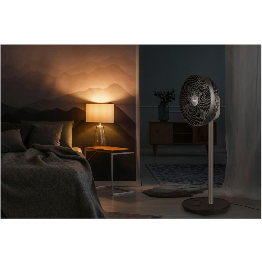 Sencor - Standventilator 3D UltraSilent 26W/230V Wi-Fi schwarz + Fernbedienung