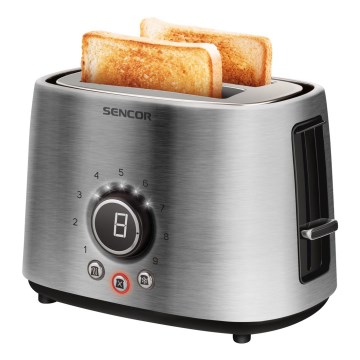 Sencor - Toaster für 2 Scheiben mit Brötchenaufsatz, 1000W/230V, silber