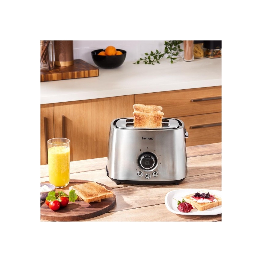 Sencor - Toaster für 2 Scheiben mit Brötchenaufsatz, 1000W/230V, silber