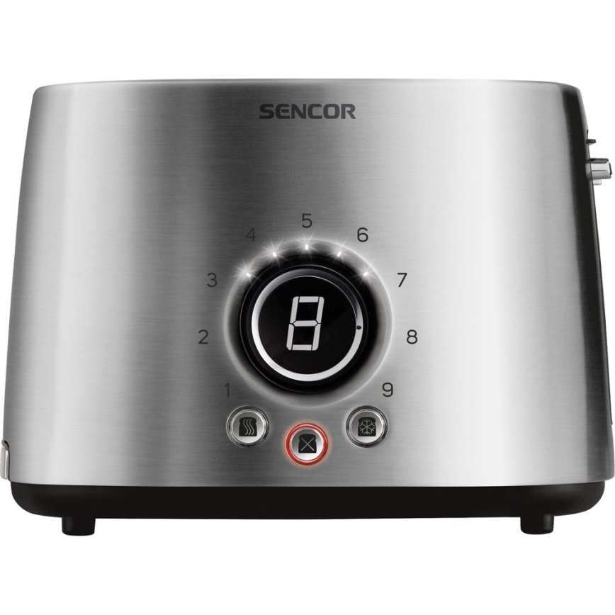 Sencor - Toaster für 2 Scheiben mit Brötchenaufsatz, 1000W/230V, silber