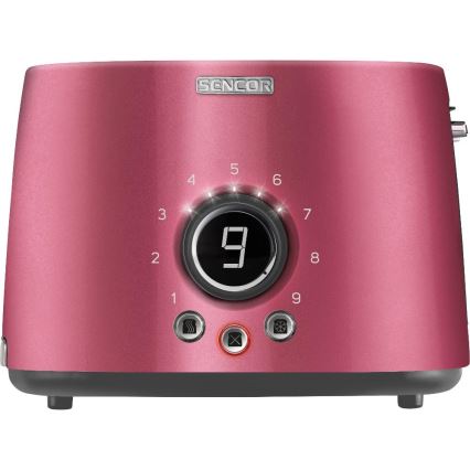 Sencor - Toaster mit zwei Schlitzen und Aufbackrost, 1000 W/230 V, rosa