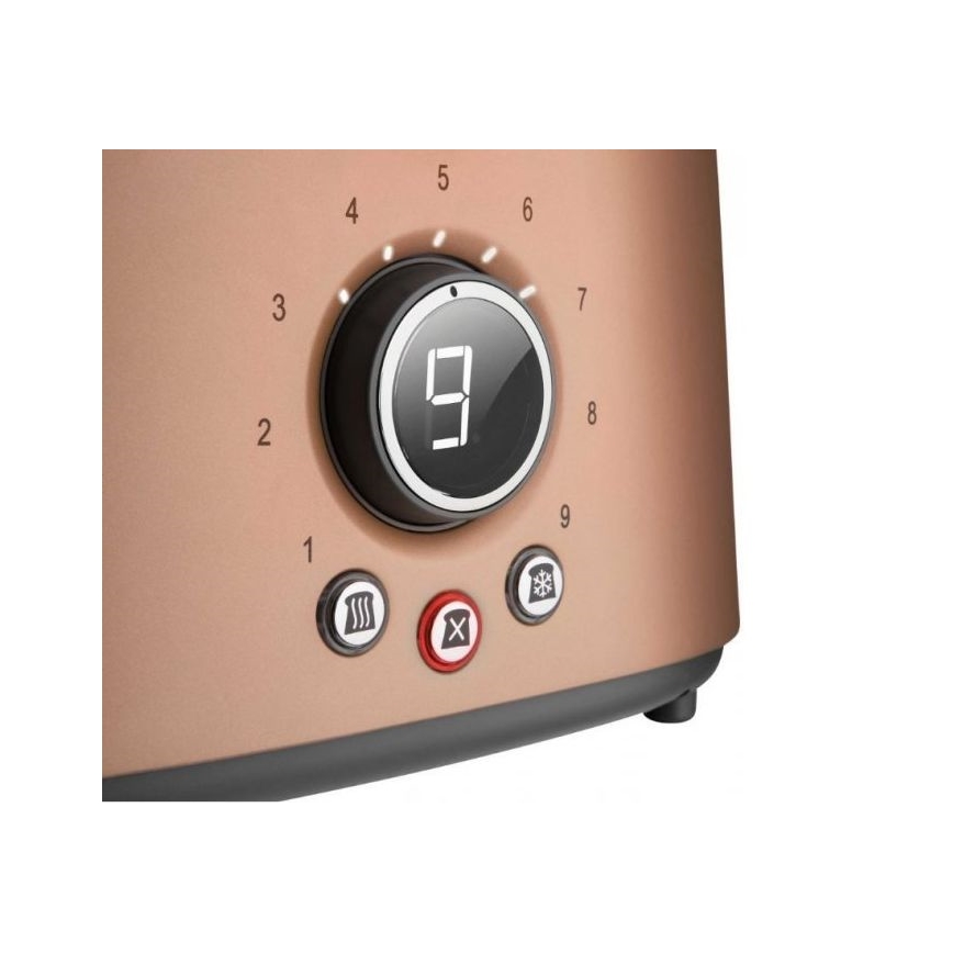Sencor – Toaster mit zwei Schlitzen und Aufwärm-Funktion 1000W/230V Kupfer