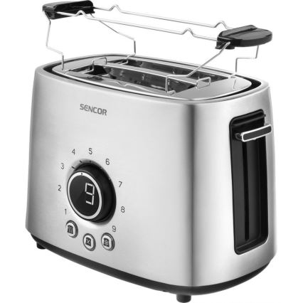 Sencor – Toaster mit zwei Schlitzen und Aufwärm-Funktion 1000W/230V silbern